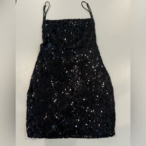 Black Sequin mini dress perfect New Years Dress made in Los Angeles